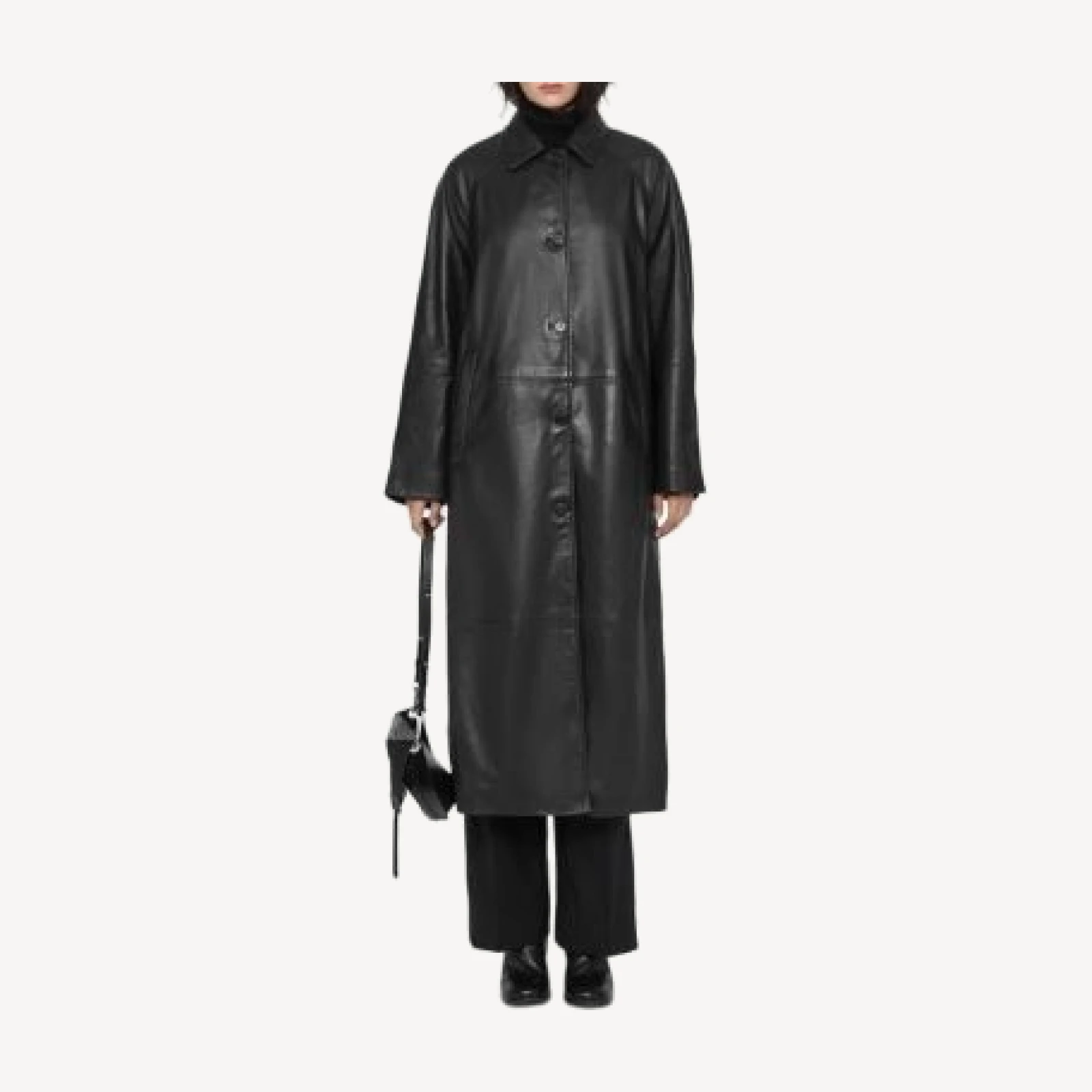 Allsaints Orville Leather Long Coat