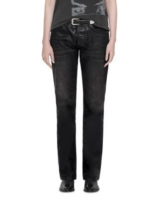 Allsaints Nat Low Rise Slim Jeans in Coated Black
