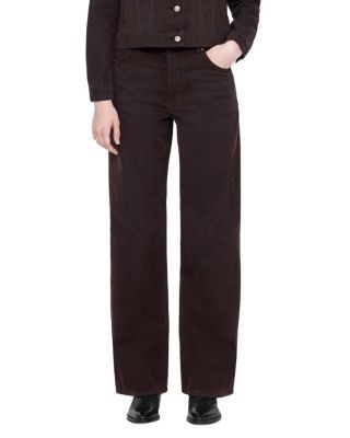 Allsaints Lou High Rise Relaxed Jeans in Wide Red Flock