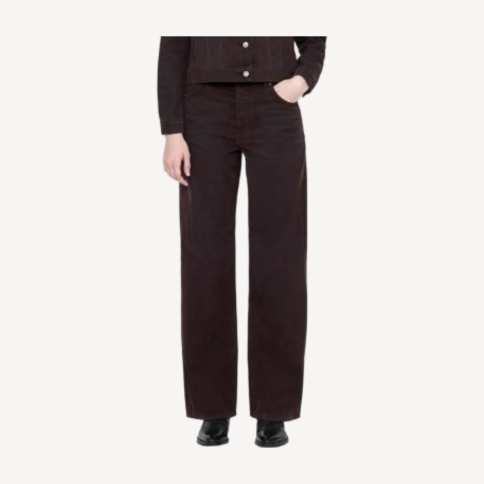 Allsaints Lou High Rise Relaxed Jeans in Wide Red Flock