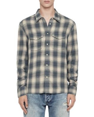 Allsaints Brook Cotton Plaid Pocket Shirt