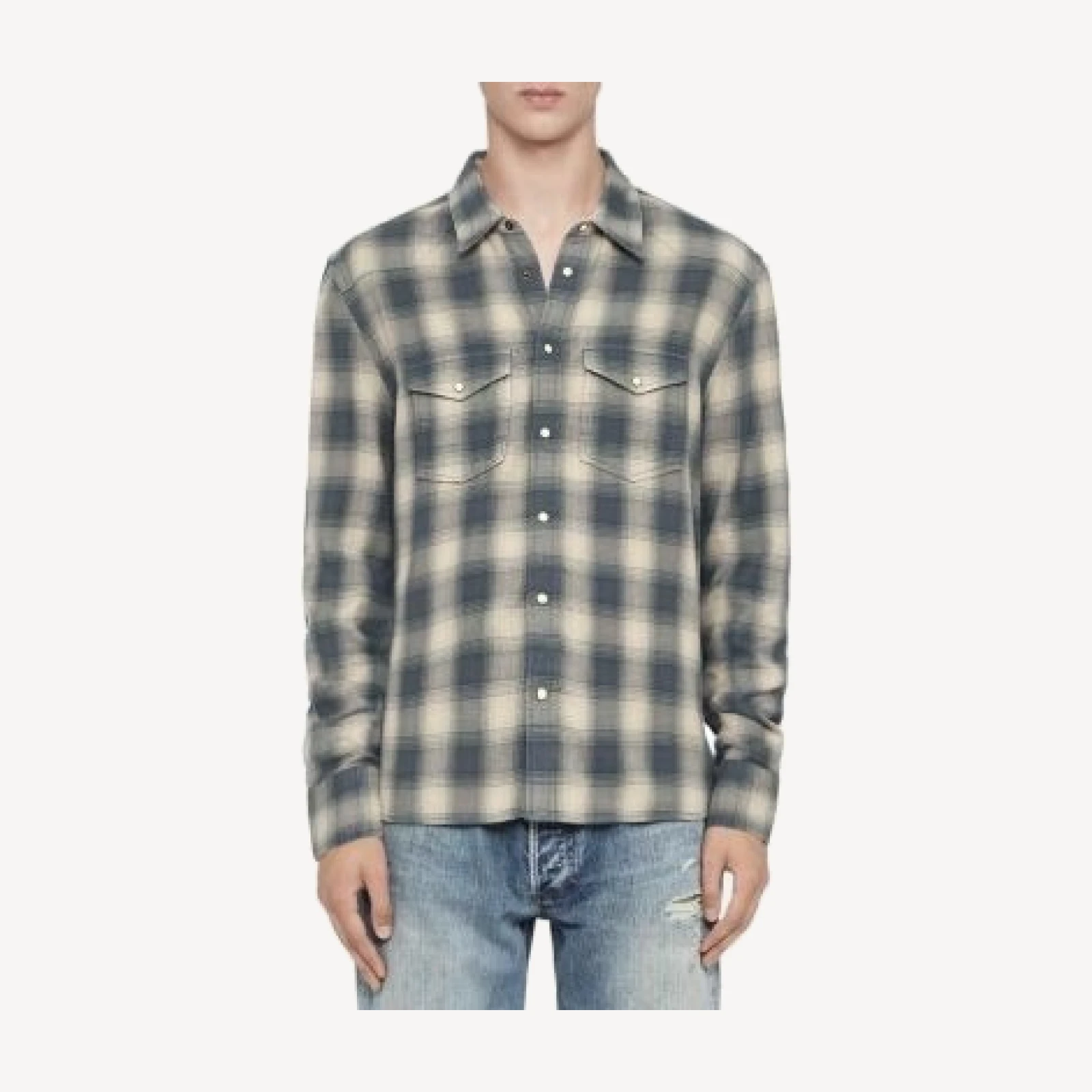 Allsaints Brook Cotton Plaid Pocket Shirt