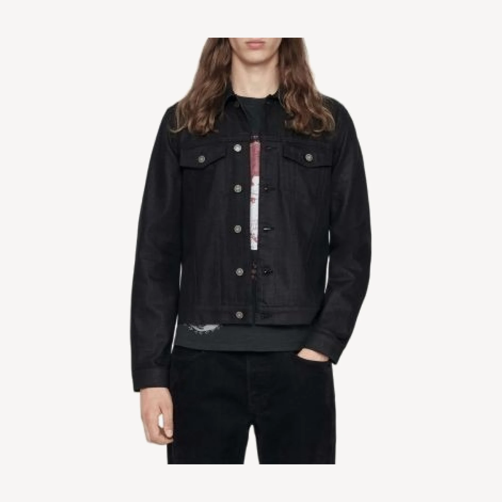 Allsaints Cotton Fitted Pocket Trucker Jacket