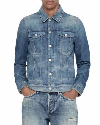 Allsaints Cotton Fitted Pocket Trucker Jacket