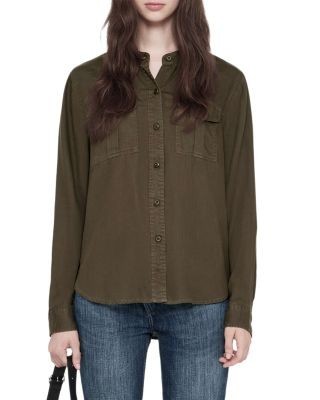 Allsaints Tess Long Sleeve Military Shirt