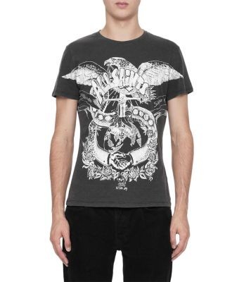 Allsaints Eagle Emblem Cotton Crewneck Logo T-Shirt