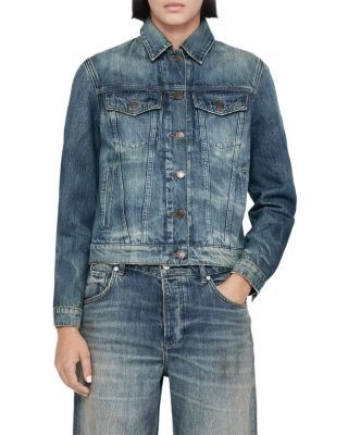 Allsaints Cotton Faded Denim Trucker Jacket