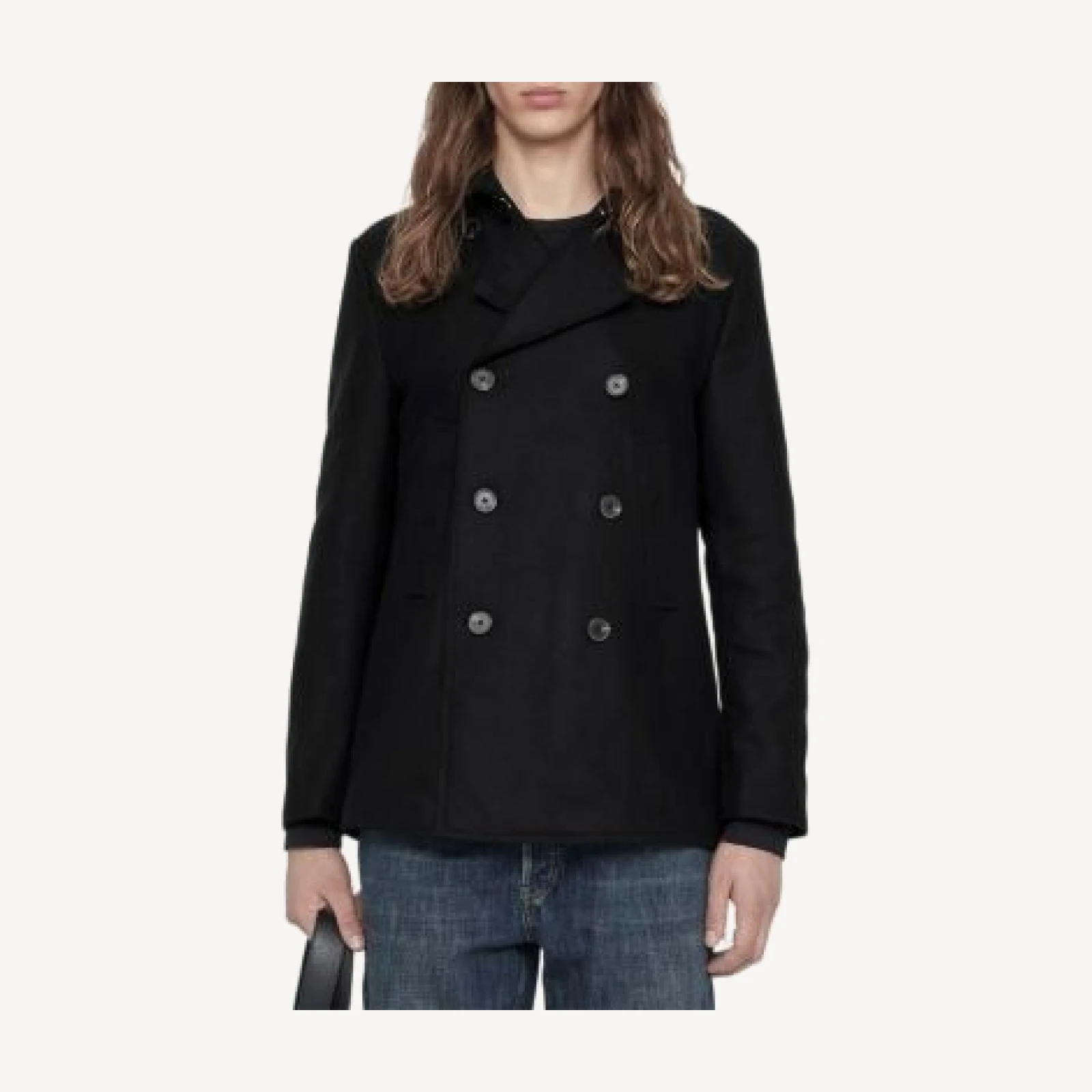 Allsaints Lagan Wool Blend Peacoat