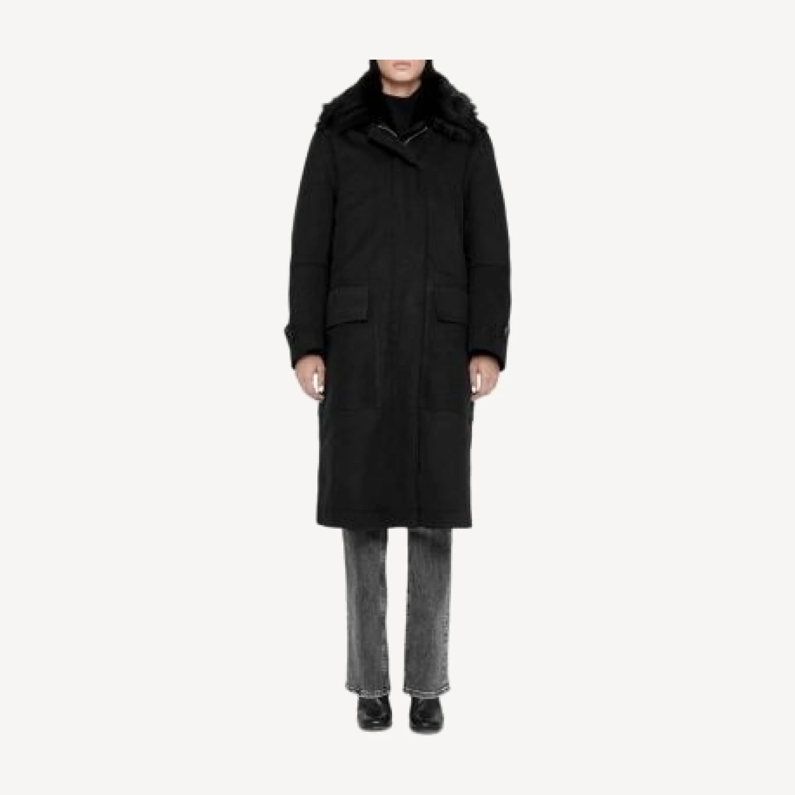 Allsaints Seyka Reversible Cotton, Leather & Shearling Coat