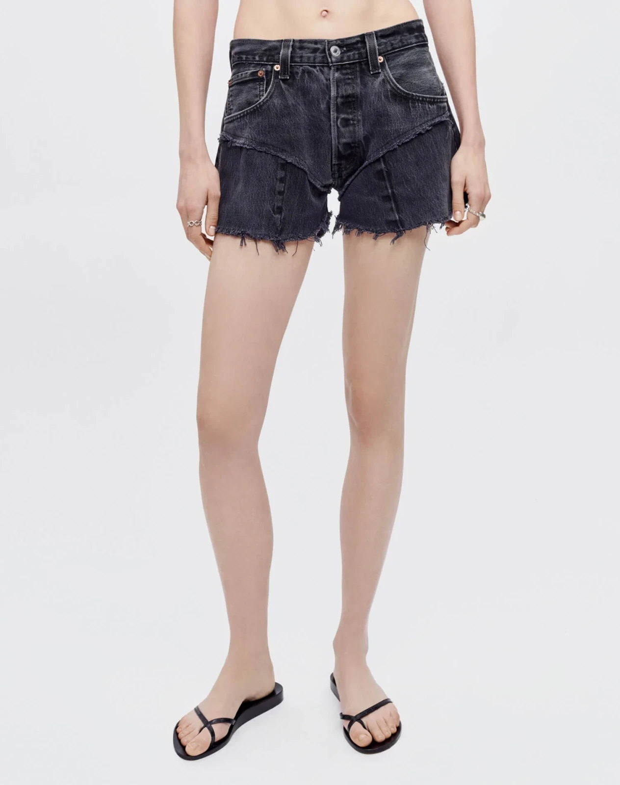 Levi's Black French Cut Mid Rise Relaxed Short