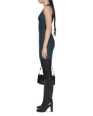 Allsaints Vee Leather Sheath Dress