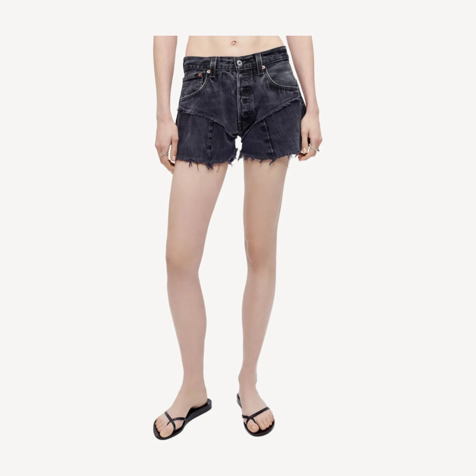 Levi's Black French Cut Mid Rise Relaxed Short