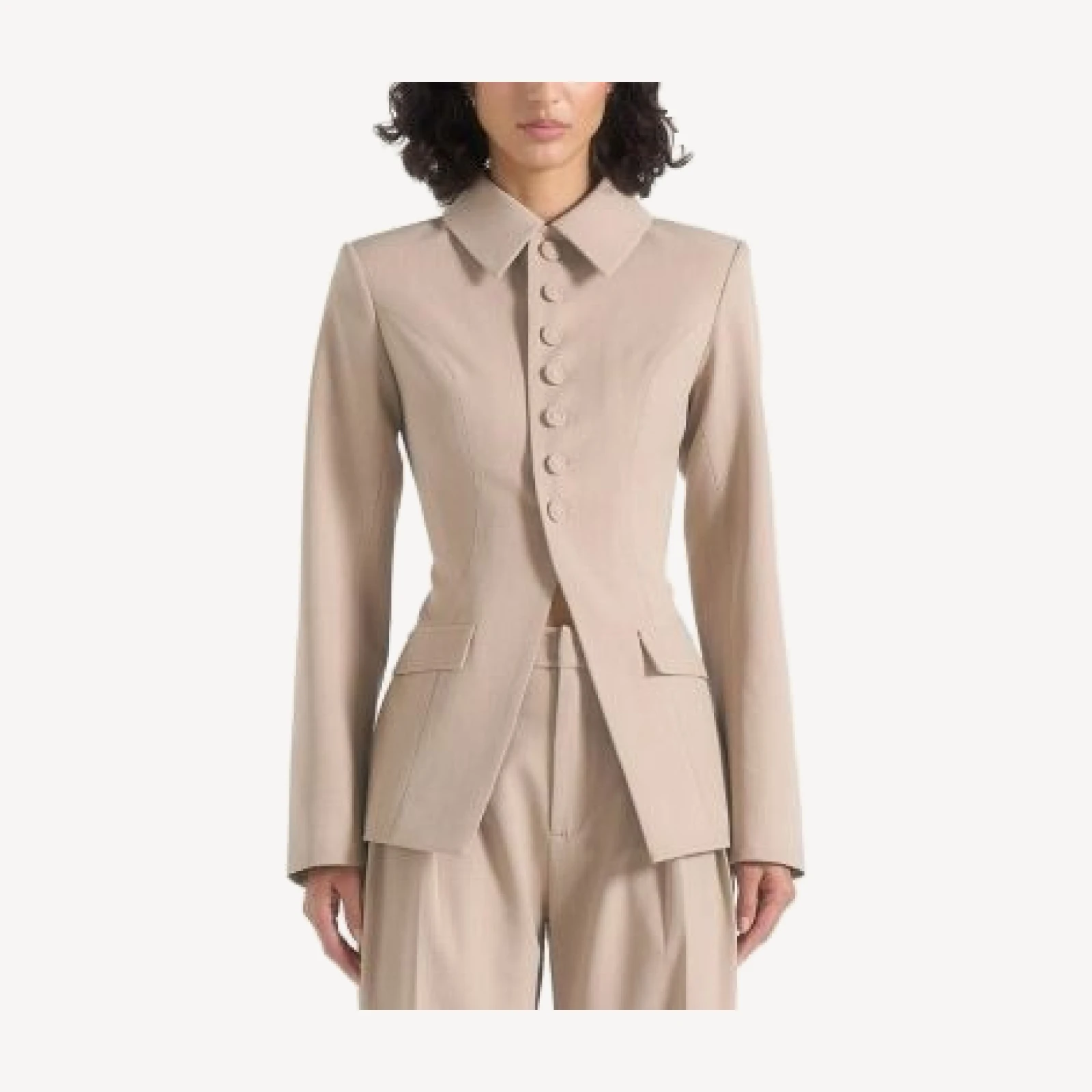 Maniere De Voir Harper Tailored Blazer with Detachable Collar