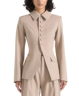 Maniere De Voir Harper Tailored Blazer with Detachable Collar