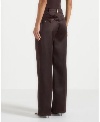 Maniere De Voir Julie Satin Tailored Trousers