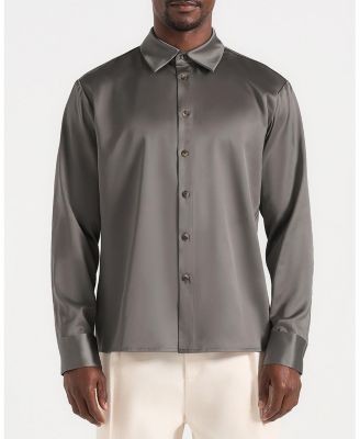 Maniere De Voir Carter Unisex Oversized Satin Shirt