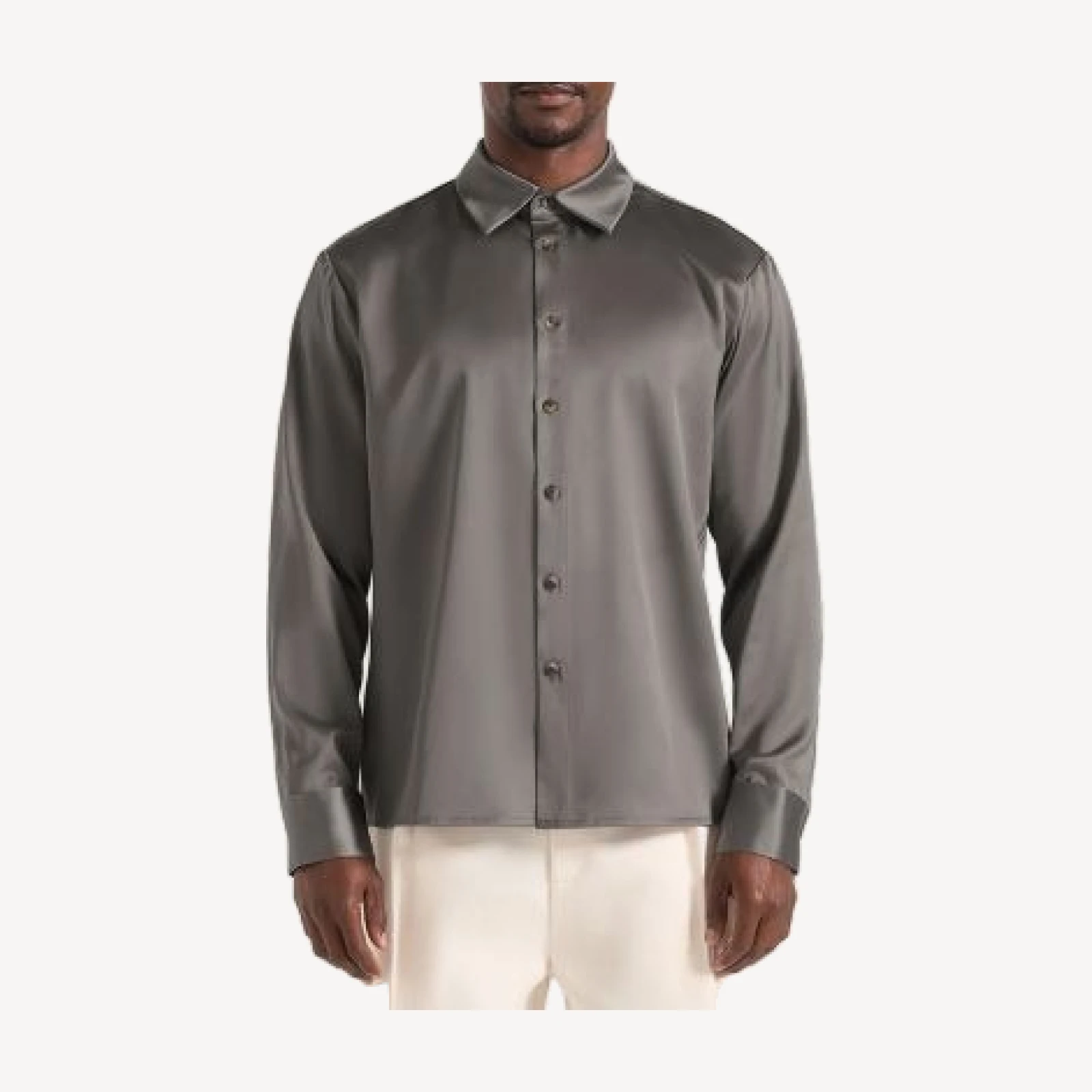 Maniere De Voir Carter Unisex Oversized Satin Shirt