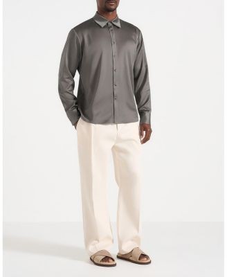 Maniere De Voir Carter Unisex Oversized Satin Shirt