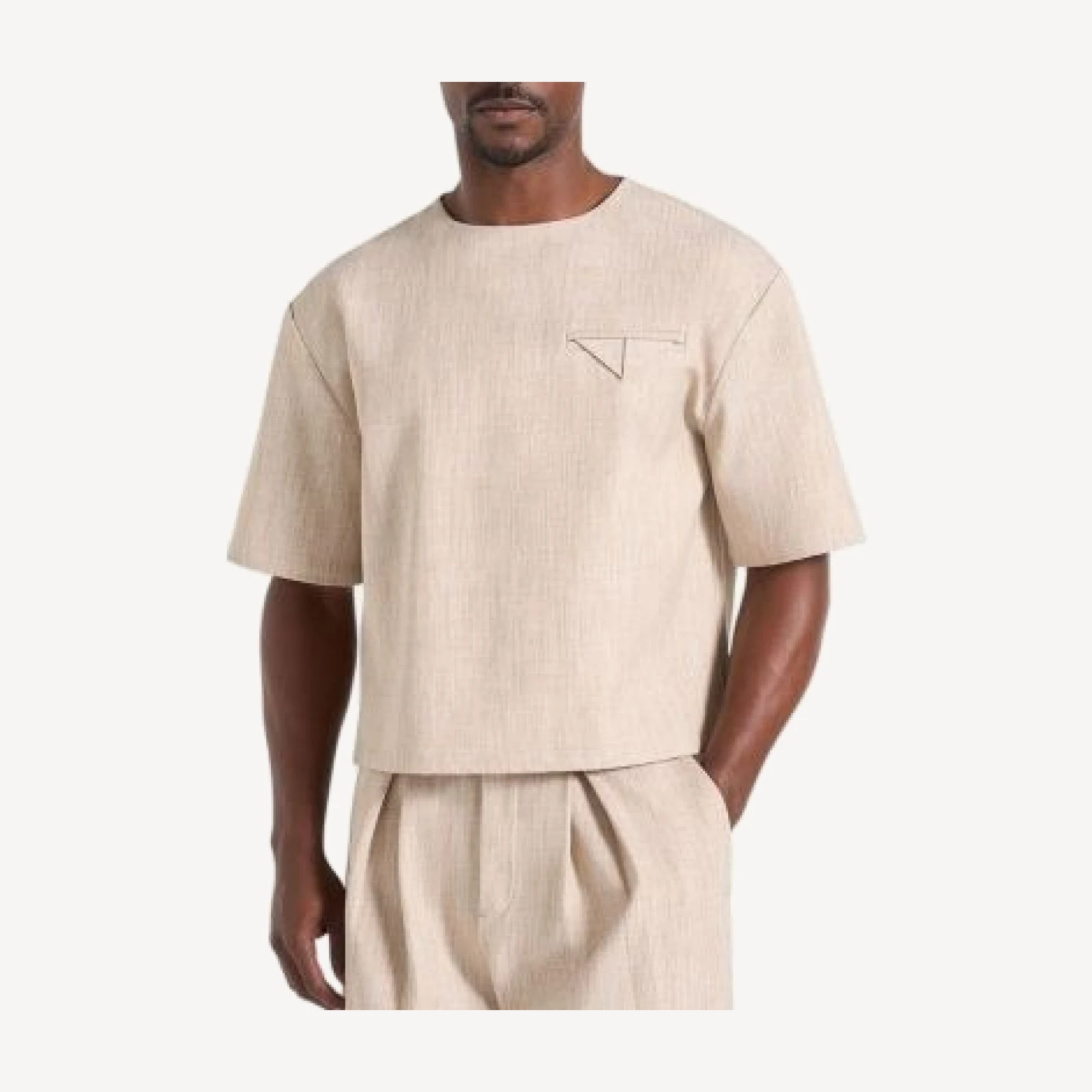 Maniere De Voir Leon Boxy Crop Hatched T-shirt Dark