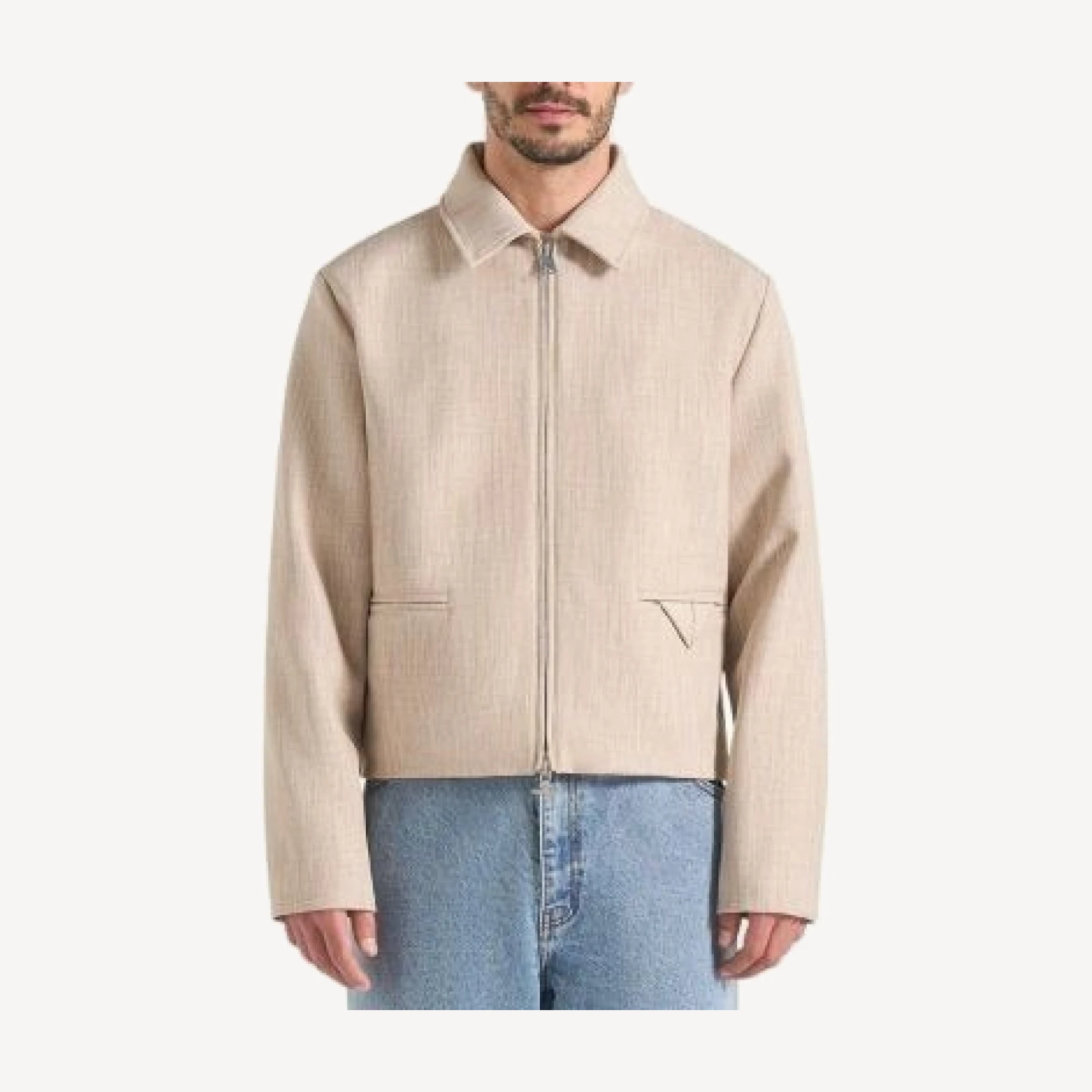 Maniere De Voir Amir Boxy Hatched Harrington Jacket