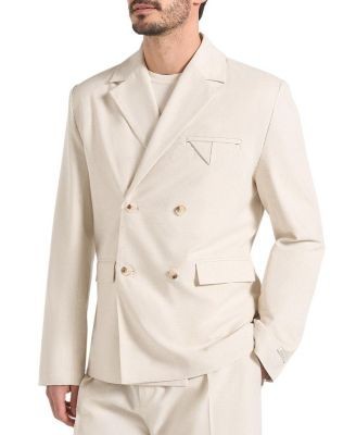 Maniere De Voir Didier Double Breasted Linen Suit Jacket