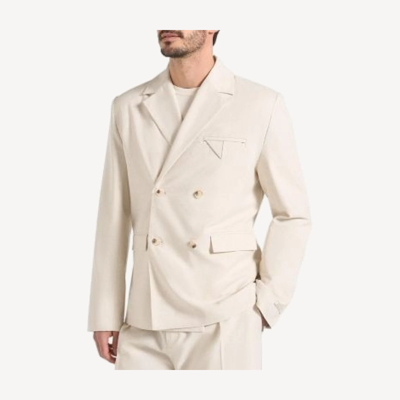 Maniere De Voir Didier Double Breasted Linen Suit Jacket