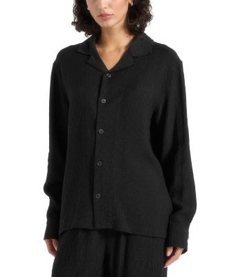 Maniere De Voir Bailey Unisex Textured Long Sleeve Shirt