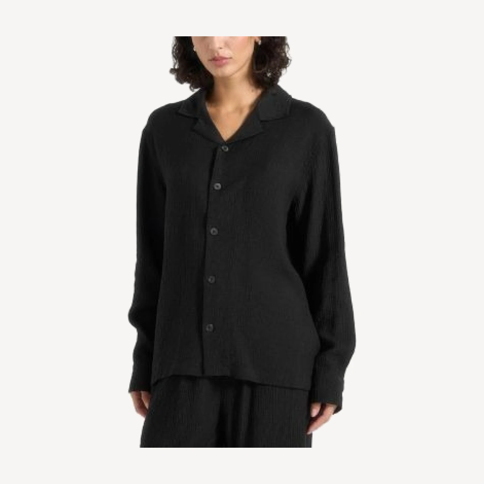Maniere De Voir Bailey Unisex Textured Long Sleeve Shirt