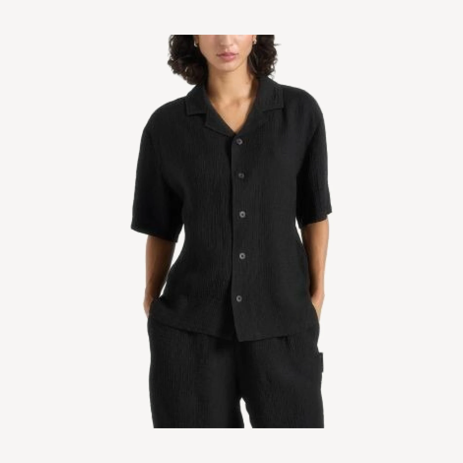 Maniere De Voir Harley Unisex Textured Revere Shirt
