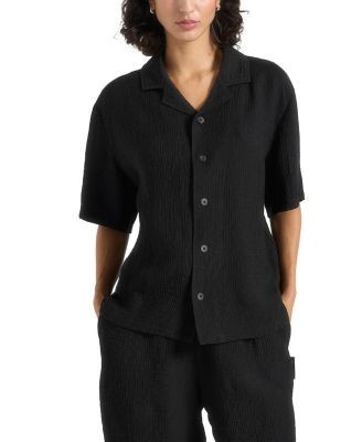 Maniere De Voir Harley Unisex Textured Revere Shirt