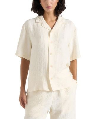 Maniere De Voir Harley Unisex Textured Revere Shirt