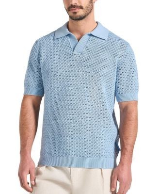 Maniere De Voir Conrad Textured Cotton Knit Polo Shirt
