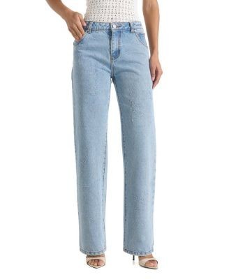 Maniere De Voir Calista Line Art Straight Leg Jeans