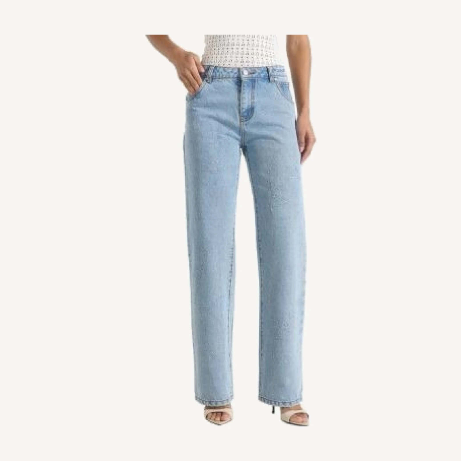 Maniere De Voir Calista Line Art Straight Leg Jeans