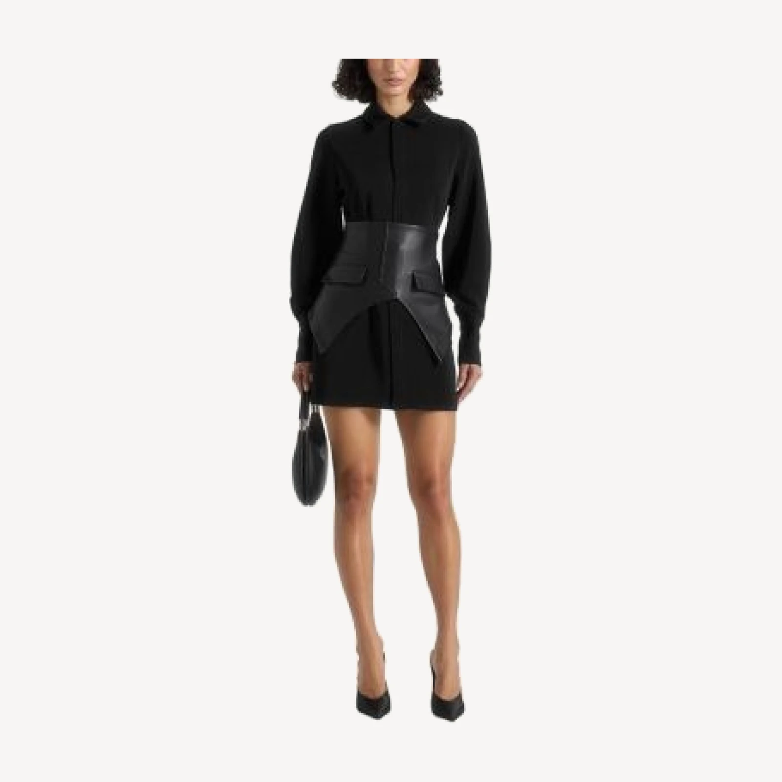 Maniere De Voir Keira Corset Overlay Shirt Mini Dress