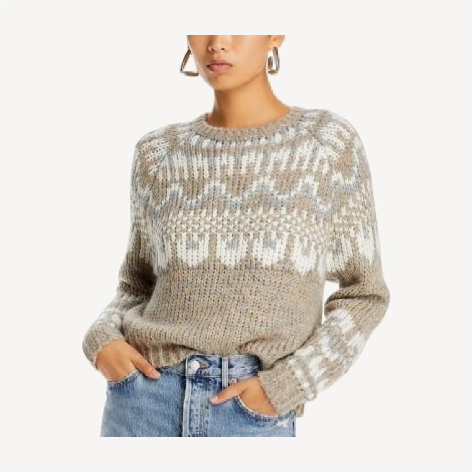Aqua Fair Isle Crewneck Sweater - Exclusive