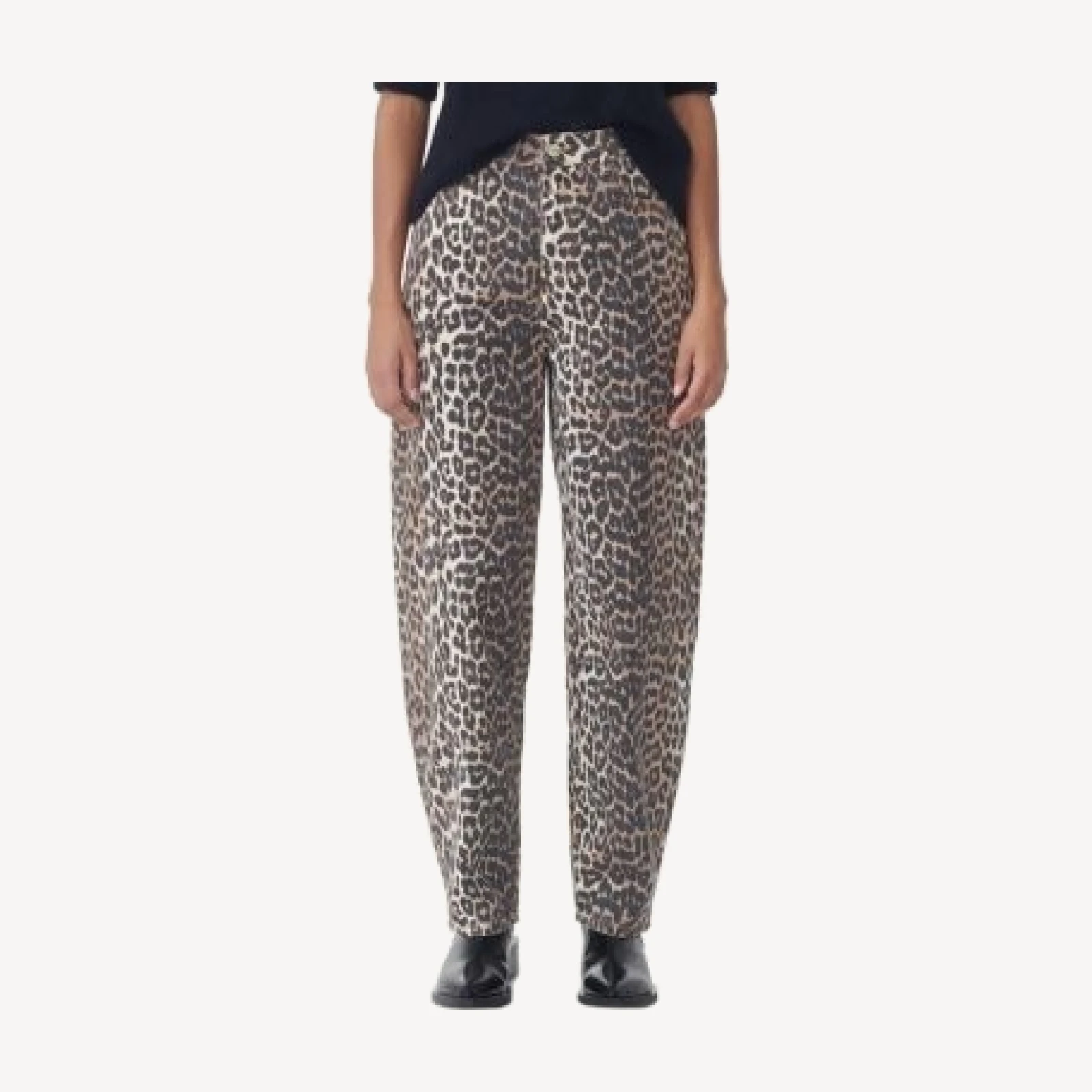 Ganni Stary Barrel Jeans in Leopard