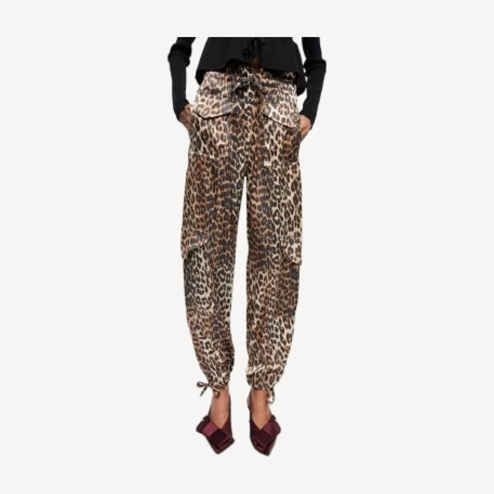 Ganni Printed Satin Pants