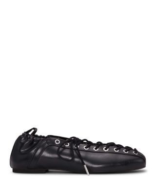 Ganni Women's Eyelets Lace Up Ballet Flats