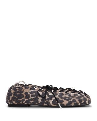 Ganni Women's Lace Up Ballet Flats