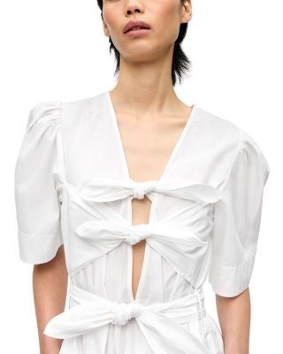 Ganni White Stretch Cotton Dress