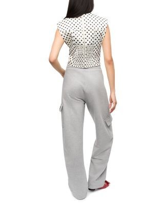 Ganni Polka Dot Satin Corset Blouse