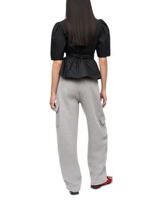 Ganni Tie Front Peplum Top