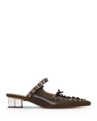 Ganni Women's Eyelets Lace Up Mules