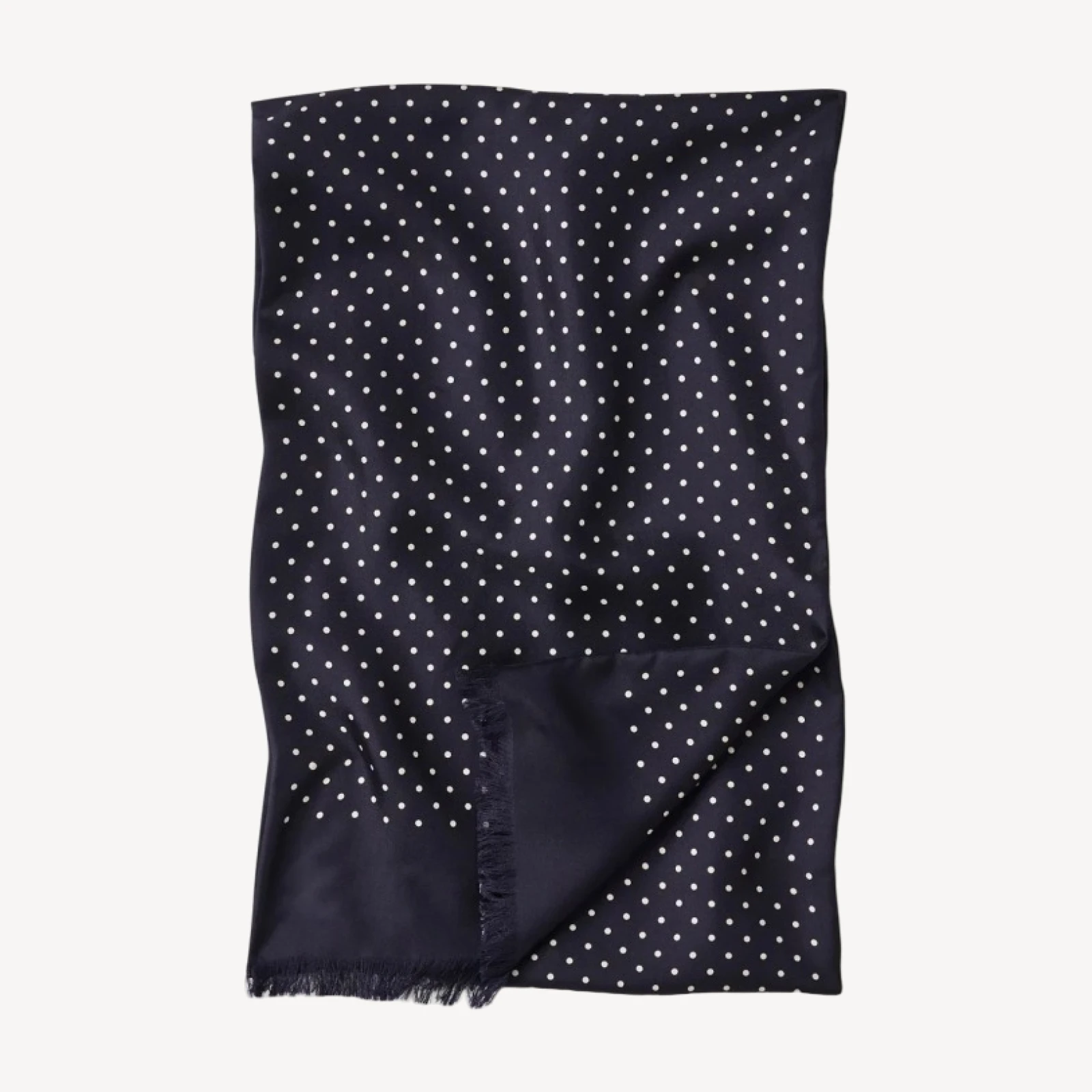 Navy Polka Dot Italian Silk Scarf