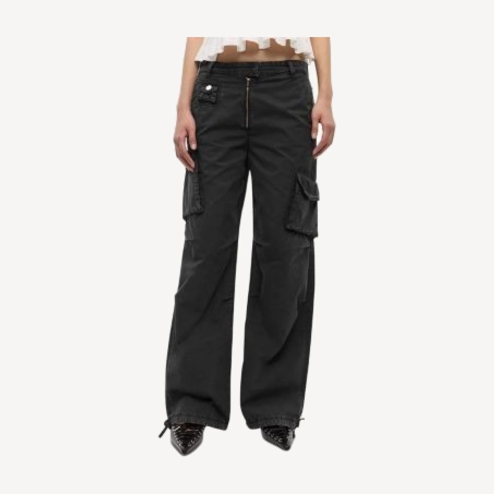 Ganni Washed Cotton Twill Pants