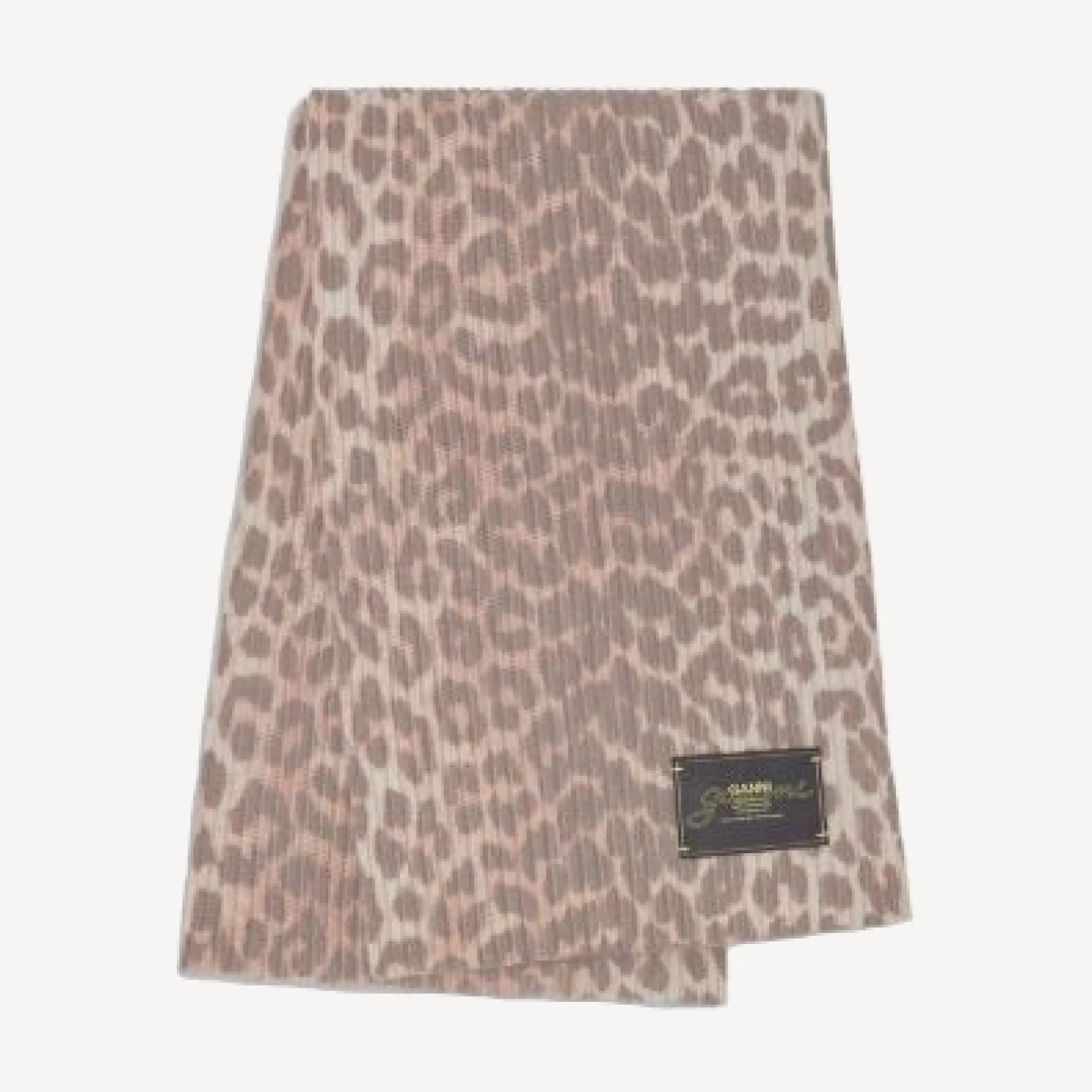Ganni Leopard Print Knit Scarf