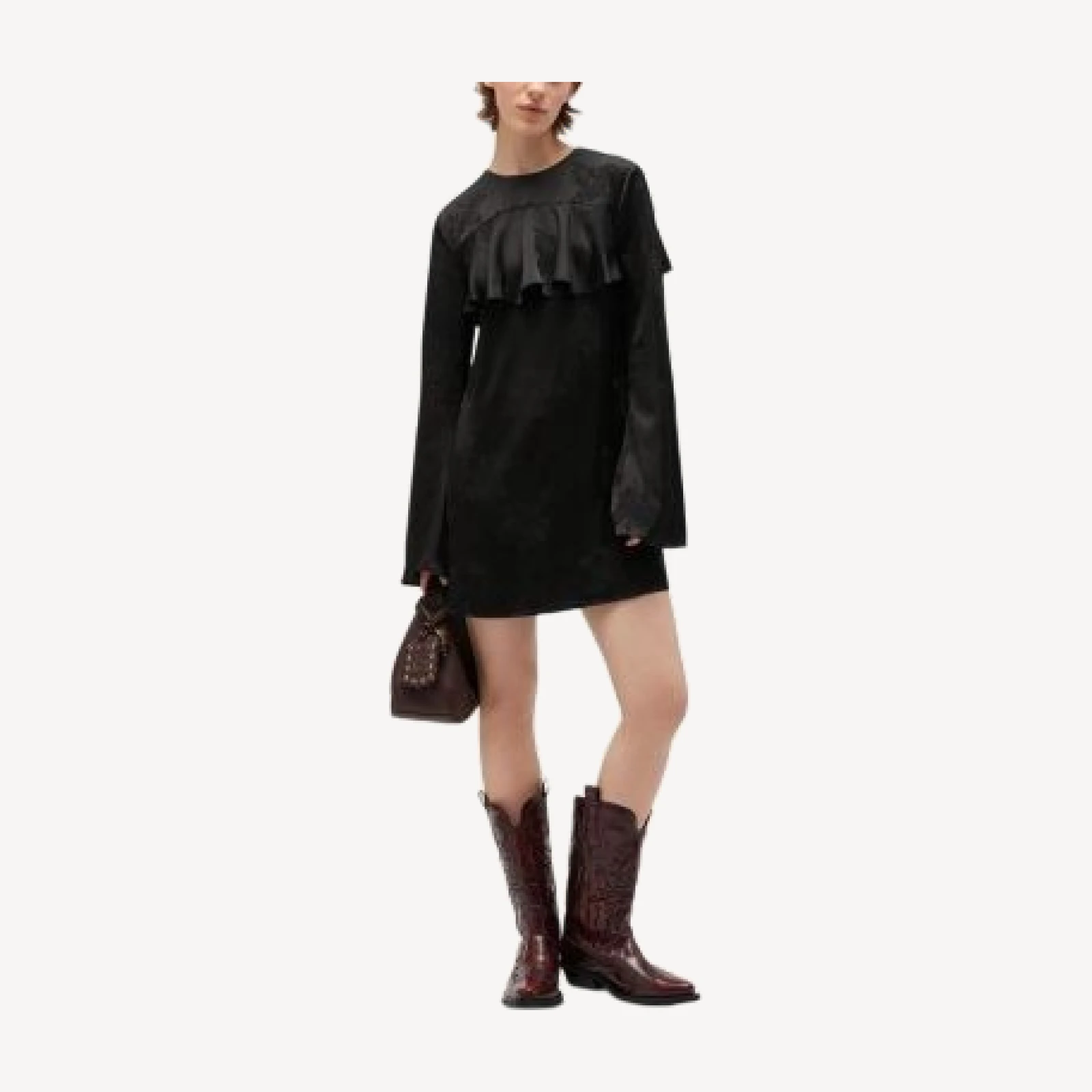 Ganni Fluid Satin Jacquard Mini Dress