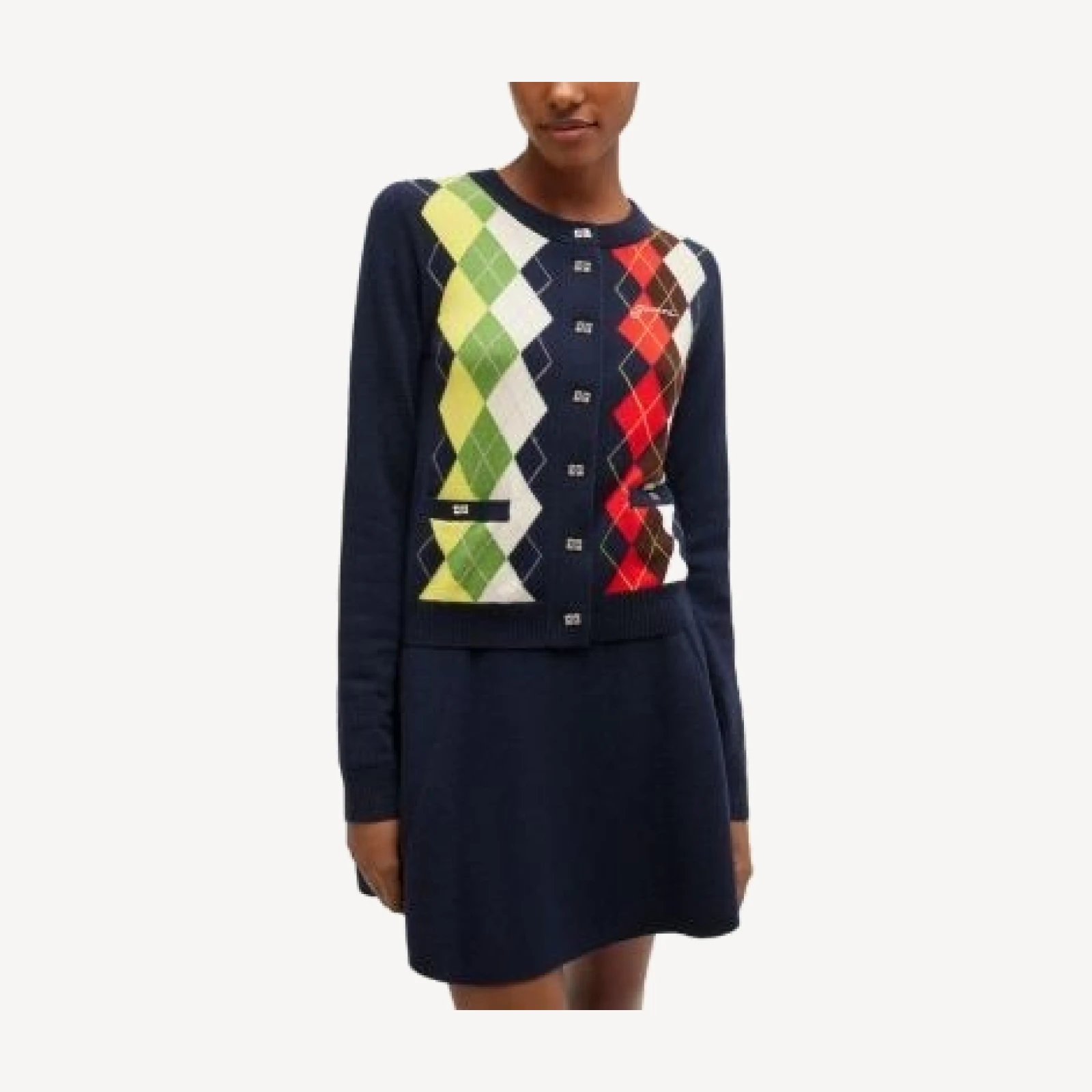Ganni Wool & Cashmere Argyle Cardigan