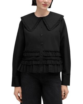 Ganni Ruffle Trim Shirt
